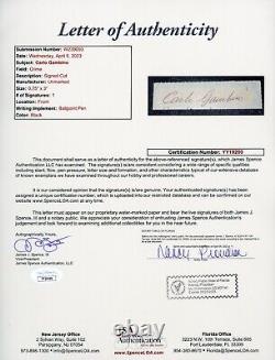 Carlo Gambino Signed Autographed Check Cut Display Mafia Crime Boss JSA LOA