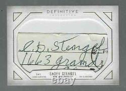 Casey Stengel HOF 2019 Topps Definitive Collection Cut Signatures Auto 1/1