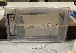 Casey Stengel Signed Autographed Cut Yankees Mets Died 1975 + PSA/DNA