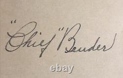 Chief Bender Signed Cut Page From Autograph Book, Crisp and Bold Signature