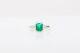 Daussi Signed $8000 3ct Colombian Emerald Fancy Cut Diamond 18k White Gold Ring
