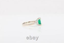 Daussi Signed $8000 3ct Colombian Emerald FANCY CUT Diamond 18k White Gold Ring