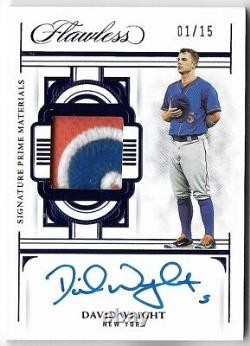 David Wright 2023 Panini Flawless Auto Autograph Game-worn Patch Card #1/15