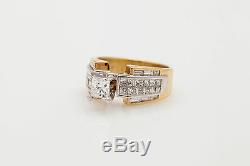 Designer $12K Signed BW 3ct Princess Cut Diamond 18k Gold Platinum Wedding Ring