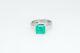 Designer Signed Varna $10,000 3ct Asscher Cut Colombian Emerald Platinum Ring