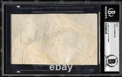 Dodgers Jackie Robinson Authentic Signed 3x5 Cut Signature BAS Slabbed