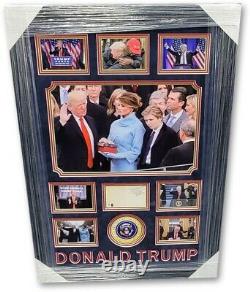Donald Trump Signed Autographed Framed Photo Cut Collage Inauguration GV876911