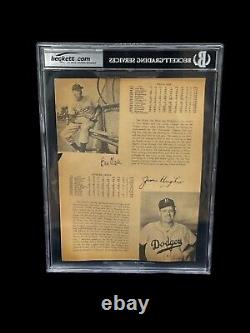 Duke Snider Brooklyn Dodgers Signed Vintage Autograph 8x10 Cut Beckett Bas