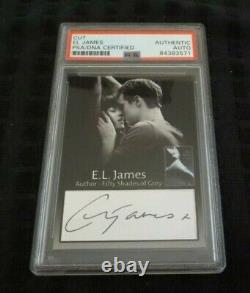 E L James signed autographed psa slabbed custom cut card Fifty Shades of Grey