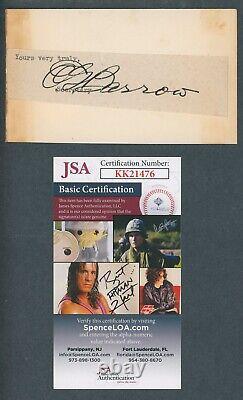 Ed Barrow Signed Index Card Cut Signature JSA Cert. Authentic Autograph KK21476