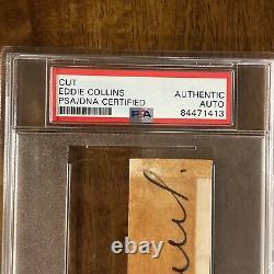 Eddie Collins Signed Cut Card Psa/dna Slabbed Autographed Hof 1919 White Sox
