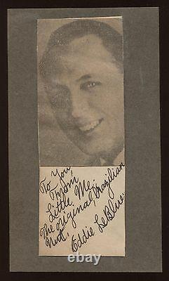 Eddie LeBlue Signed Cut Autographed Album Page with Magazine Photo 1932 AUTO