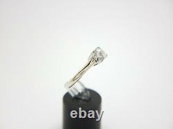 Estate 18k Platinum Round Signed Ariella Cut Diamond Engagement Ring 3/4 ct