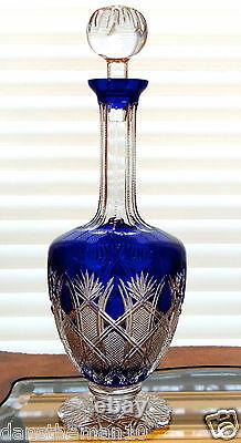 Faberge Imperial Czar Pitcher Decanter Cased Cut To Clear Crystal Signed