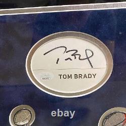 Framed Autographed/Signed Tom Brady Patriots Signature Cut Index Card JSA LOA