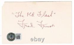 Frank FRISCH SIGNED Cut Auto BAS Beckett Authentic NY Giants Inscribed Old Flash