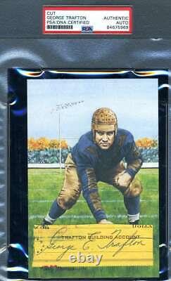 George Trafton PSA DNA Slabbed Signed Goal Line Art Card Cut Autograph GLAC