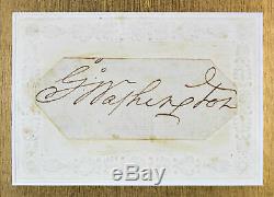 George Washington Authentic Signed 1.4x3.5 Framed Cut Signature BAS #A78926