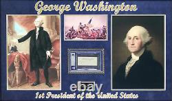 George Washington Authentic Signed & Framed 2x4.5 Cut Signature Autographed BAS