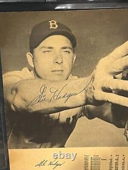 Gil Hodges & Carl Furillo Brooklyn Dodgers Signed Autograph 8x10 Cut Beckett Bas