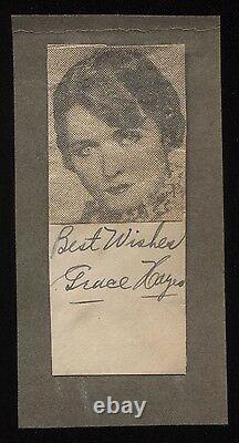 Grace Hayes Signed Cut Autographed Album Page with Magazine Photo 1932 AUTO