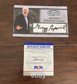 Gregg Popovich Signed Custom 3x5 Cut Trading Card 1/1 Auto Spurs HOF PSA/DNA