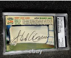 Hank Aaron 1954 RC Rookie BRAVES CUT AUTHENTIC CERTIFIED DNA AUTOGRAPHED