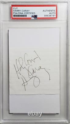 Harry Caray Chicago Cubs Signed 3X5 Cut Card Autograph With Holy Cow PSA/DNA