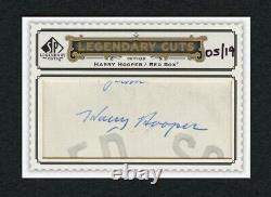 Harry Hooper 2009 Sp Legendary Cuts 05/19 Cut Signatures Auto Autographed Signed