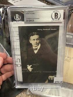 Harry Houdini Autograph Photograph Beckett COA $$$$