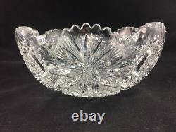 J. Hoare & Co ABP Cut Glass No. 5134-284 Pattern 8 Bowl SIGNED 1 of 2