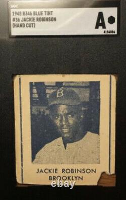 JACKIE ROBINSON 1948 R346 Blue Tint #36 Hand Cut SGC Authentic Rookie Card