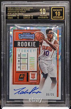 JALEN SMITH 2020 Contenders Variation Cracked Ice RC AUTO /25 BGS 10 Black Label