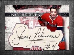 JEAN BELIVEAU Custom Cut signed autographed card Montreal Canadiens