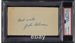 Jackie Robinson 42 Dodgers Autographed Signed Cut Best Wishes PSA Mint 10