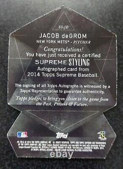 Jacob Degrom Rc 2014 Topps Supreme Die-cut Supreme Styling Auto Red #06/10 Ssp