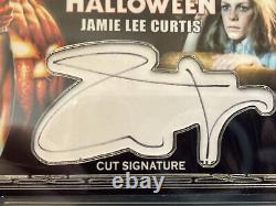 Jamie Lee Curtis signed Cut 1/1 Custom Trading Card BAS Slabbed Halloween Auto