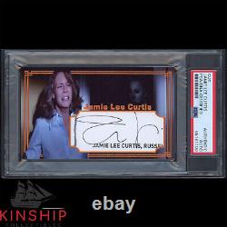 Jamie Lee Curtis signed Cut 3x5 Custom Card PSA DNA Slabbed Halloween Auto C2725