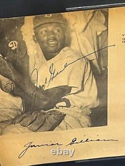 Jim Gilliam & Dixie Howell Brooklyn Dodgers Signed Autograph 5x8 Cut Beckett