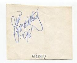 Jim McWithey Signed Cut Autographed 1950's Indianapolis 500 Race Car Driver