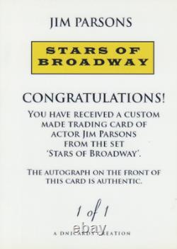 Jim Parsons authentic signed custom cut autographed trading card 1 of 1 COA