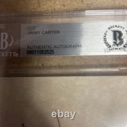 Jimmy Carter Autographed Cut Slab Beckett Bas Encapsulated