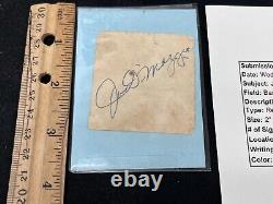 Joe DiMaggio Hand Signed Autographed 2x2 Cut JSA LOA Letter DR