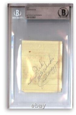 Joe DiMaggio Signed Autographed Cut Signature New York Yankees BAS Slabbed 831