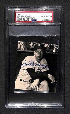 Joe DiMaggio Yankee Clipper Autographed Signed Cut Photo PSA/DNA Grade 10 WOW