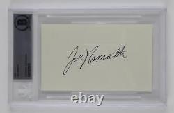 Joe Namath Signed Autographed Slabbed 3x5 Cut Paper New York Jets Beckett COA