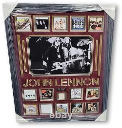 John Lennon Hand Signed Autographed Cut Framed Collage The Beatles JSA XX98629