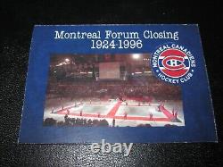 Ken Reardon Signed Autographed Custom Cut Closing Montreal Forum Card 1/1 Rare