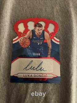 LUKA DONCIC 2018-19 Crown Royale RED RC DIE-CUT AUTO #15/99SUPER RARE ROOKIE