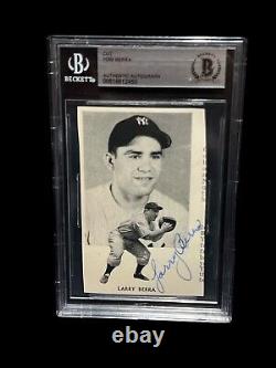 Larry Yogi Berra New York Yankees Signed Vintage Cut Autograph 3x4 Beckett Bas
